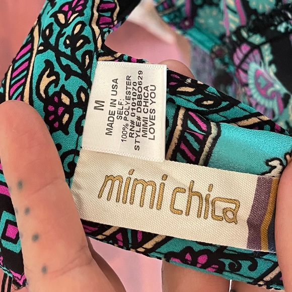 Mimi Chica Blue/Purple/Black Summer Dress size M - Picture 3 of 4